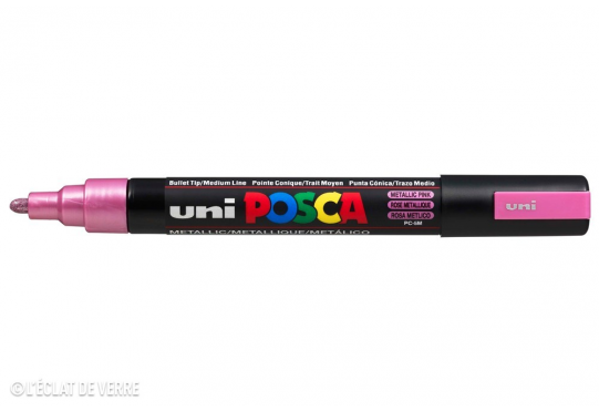 Marqueur Posca pointe conique trait moyen Rose métallique